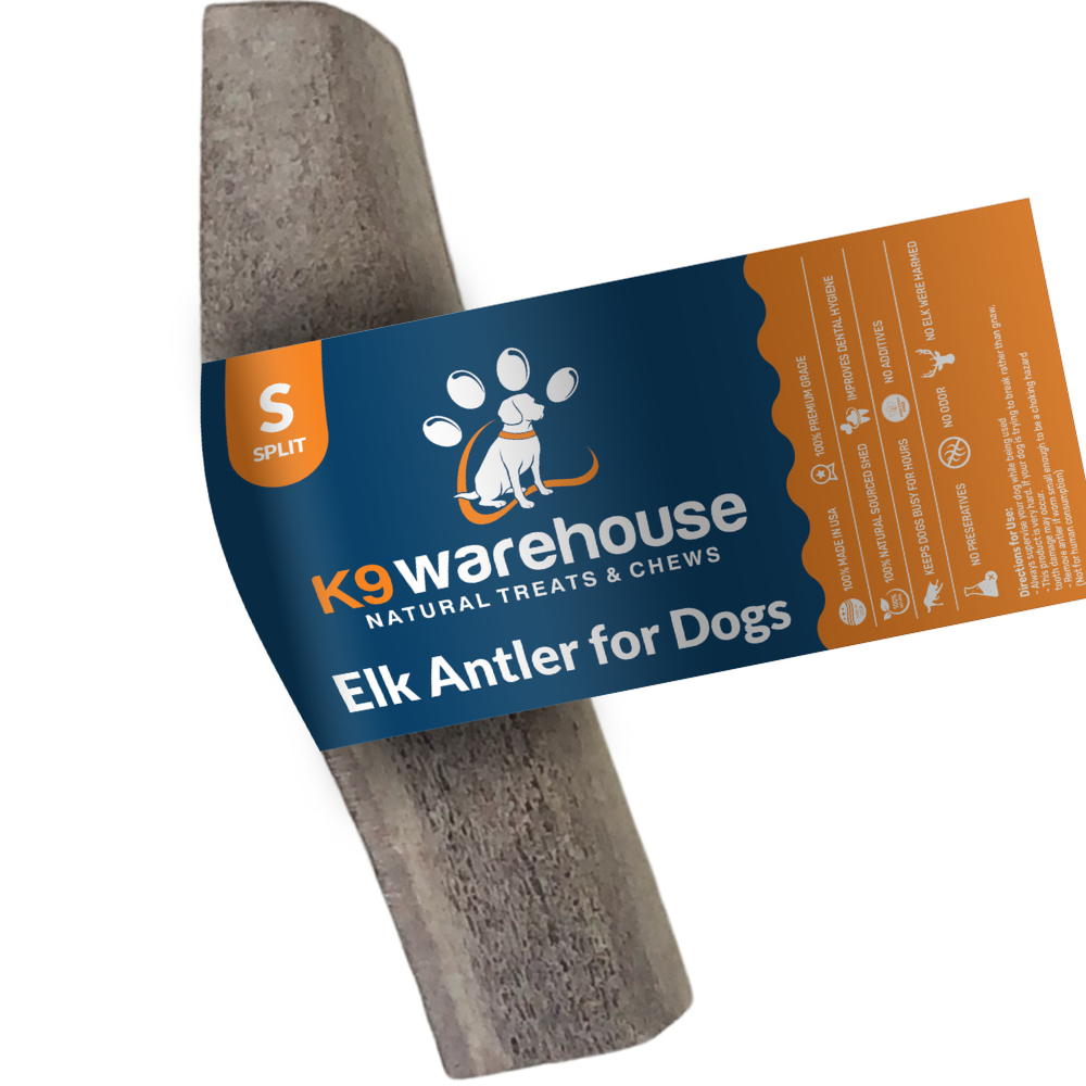K9warehouse Elk Antlers For Dogs - Made in USA - Split and Whole - Small Split - K9warehouse.com