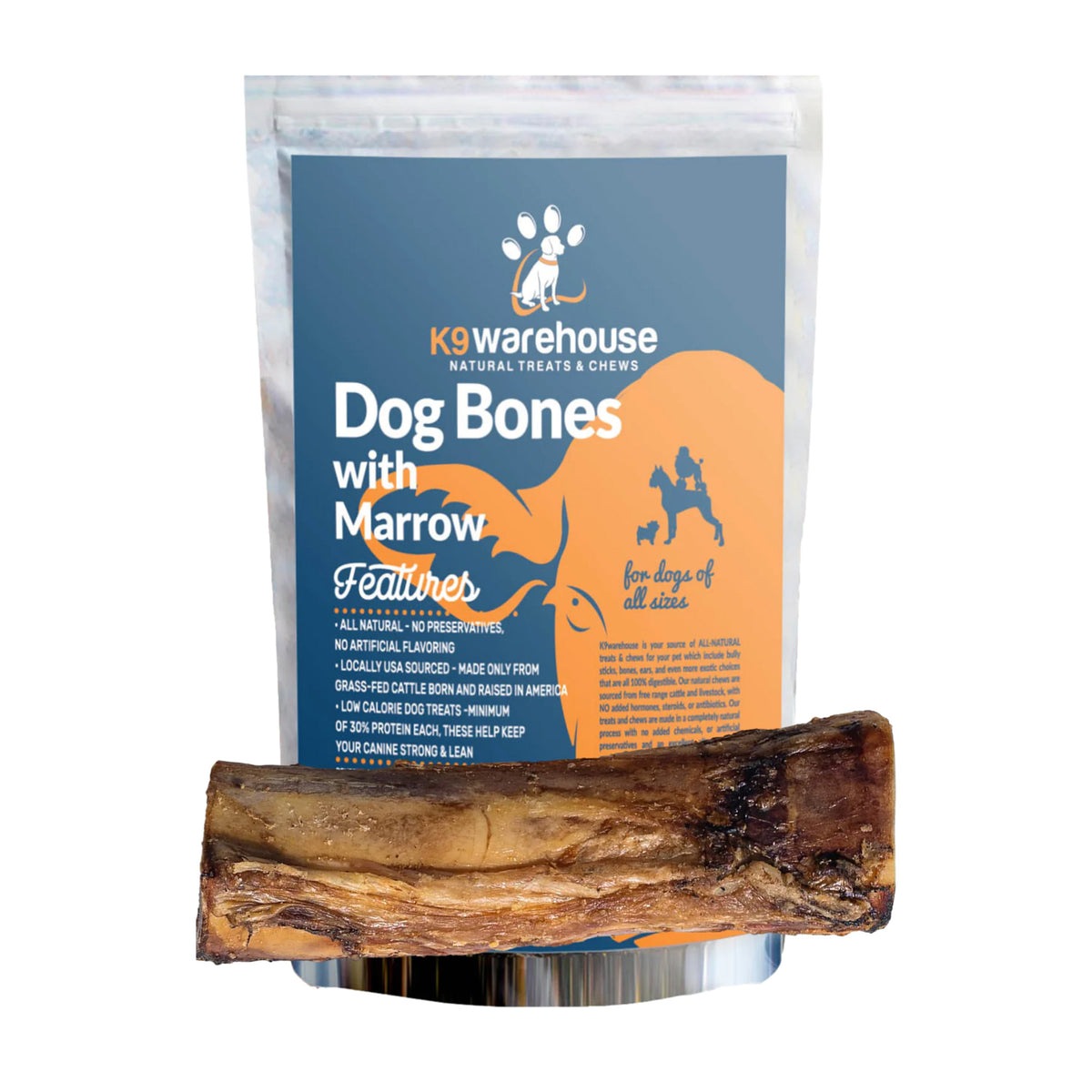 K9warehouse Beef Stuffed Marrow Dog Bones pack inch