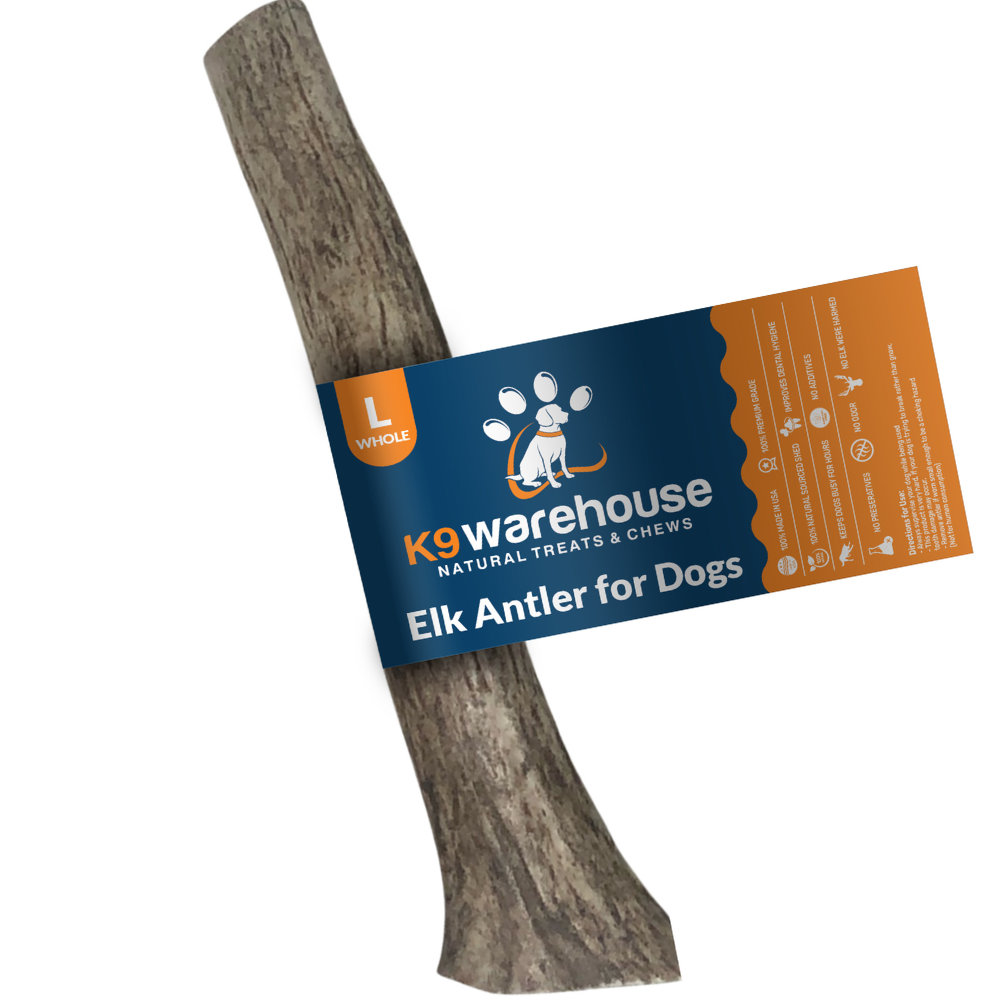 K9warehouse Elk Antlers For Dogs - Made in USA - Split and Whole - Large Whole - K9warehouse.com
