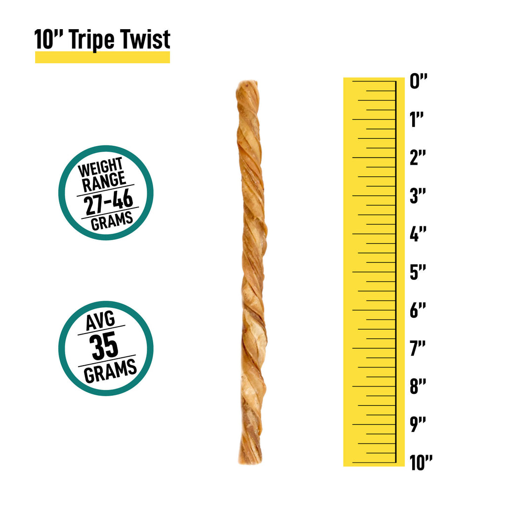 10" Tripe Twists Chews for Dogs