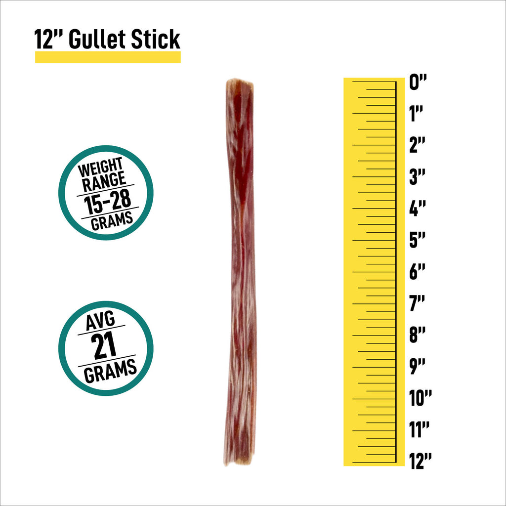 12” Gullet Sticks 6 and 12 Count - 12” Gullet Sticks 6 and 12 Count - K9warehouse.com