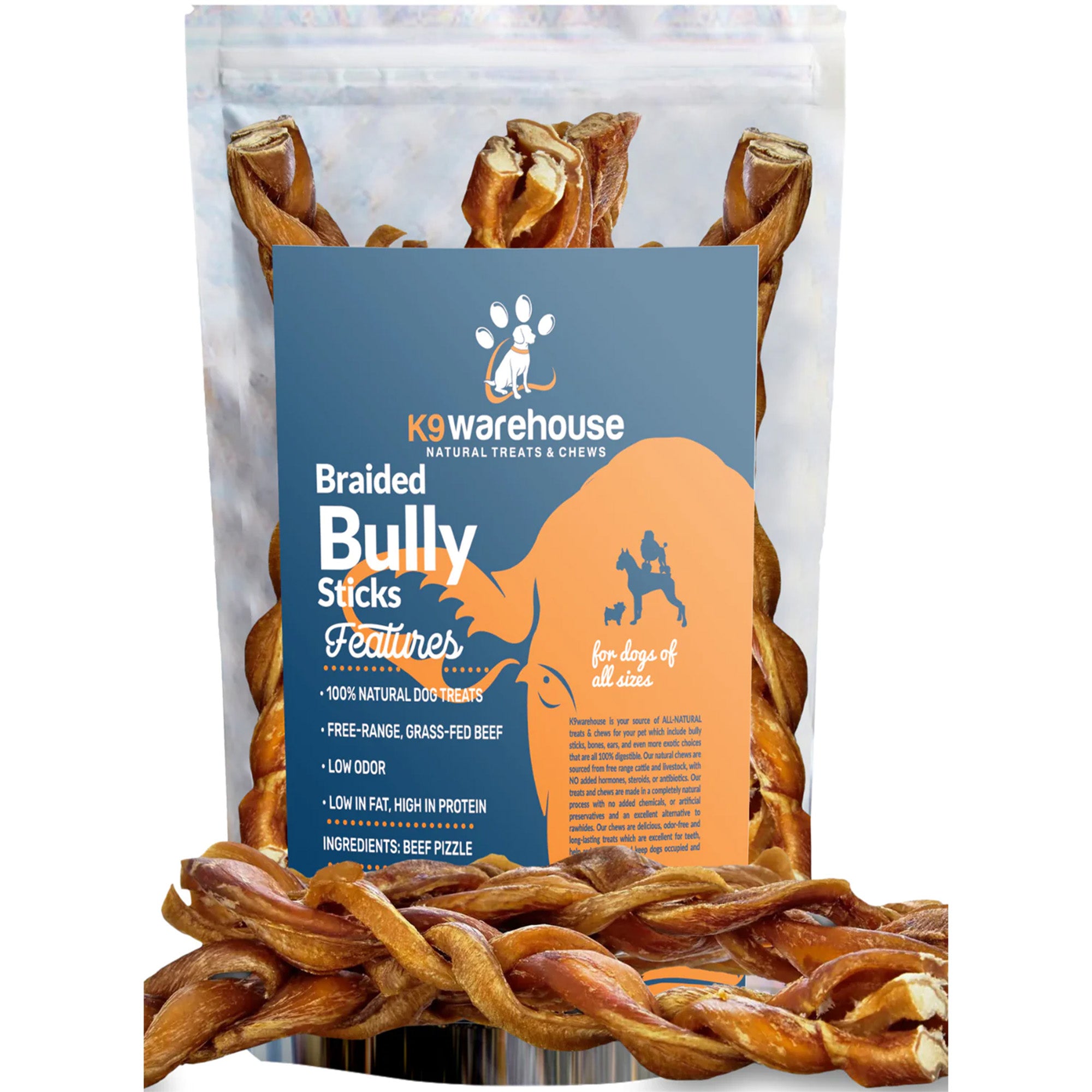 K9warehouse Braided Bully Sticks - 6 Pack - K9warehouse.com