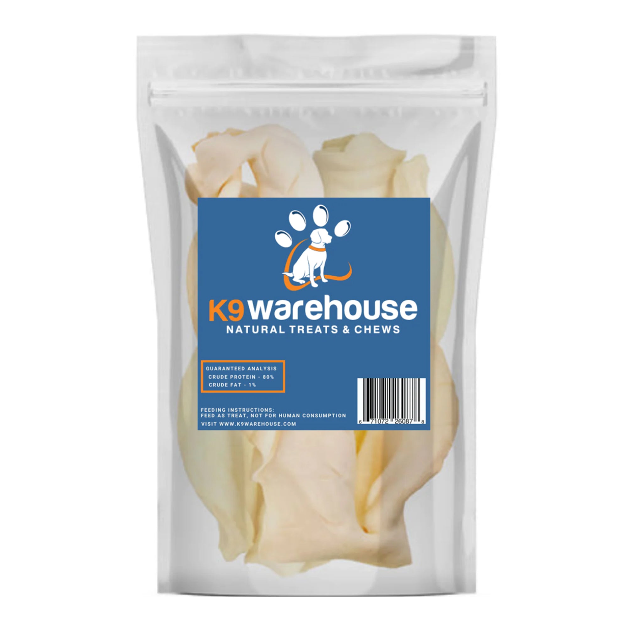 Cow Ears  - 8 Count - Cow Ears  - 8 Count - K9warehouse.com
