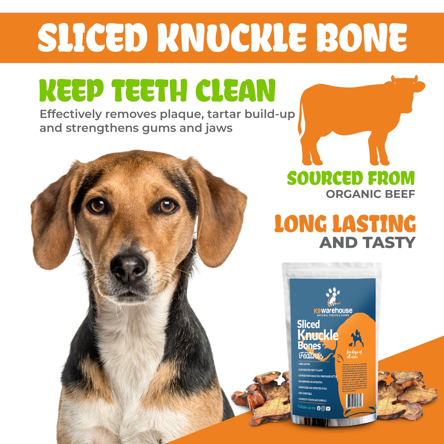 K9warehouse Sliced Knuckle Dog Bones - 4 Pack - K9warehouse.com