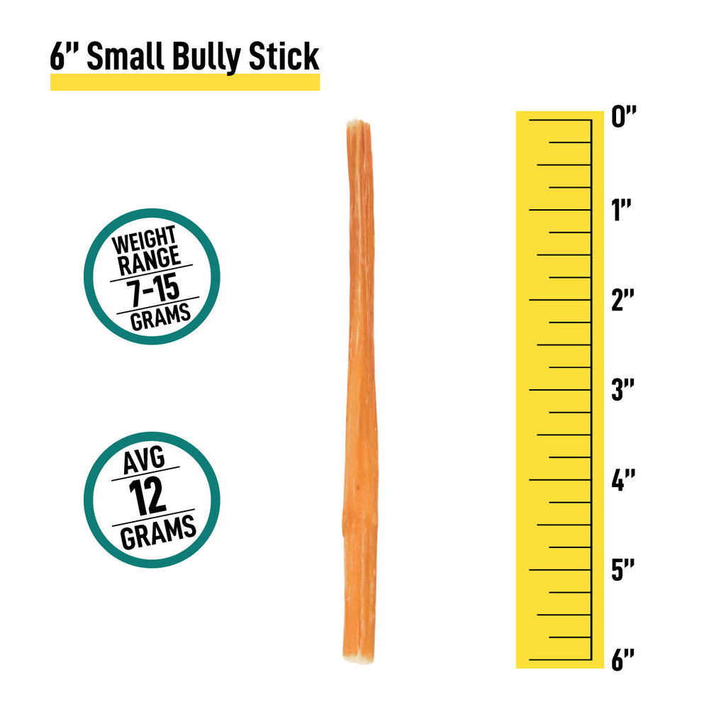 6" Thin Bully Sticks - 6 and 12 Count
