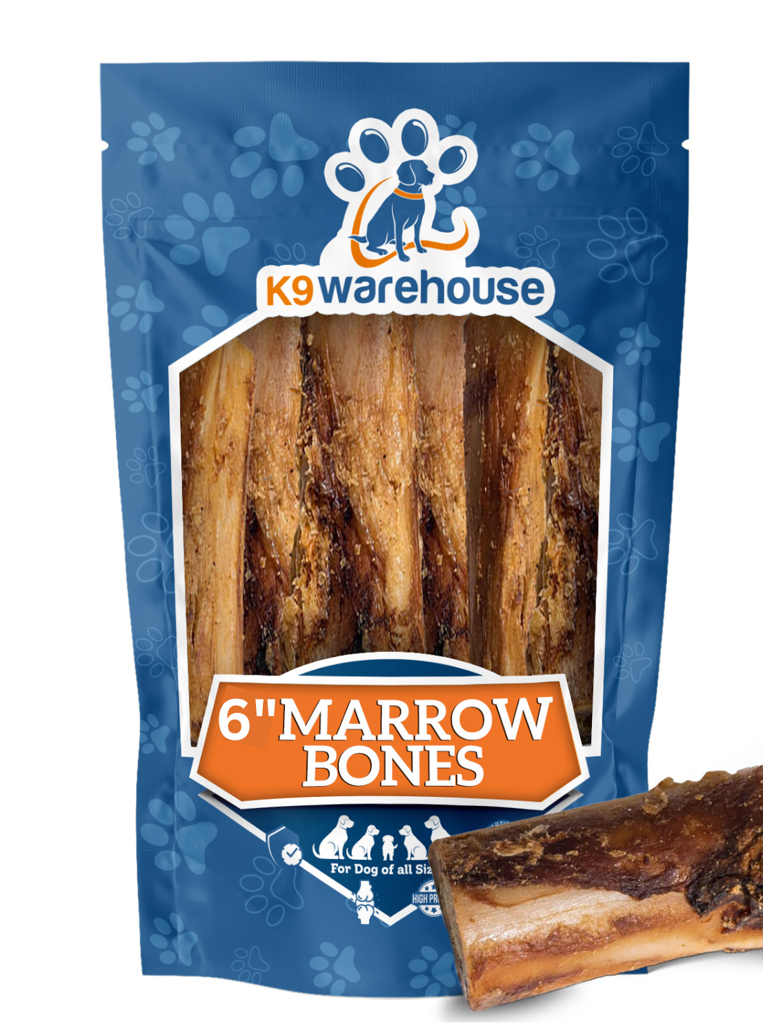 K9warehouse Beef Stuffed Marrow Dog Bones - 6 pack - 6 inch - K9warehouse Beef Stuffed Marrow Dog Bones - 6 pack - 6 inch - K9warehouse.com