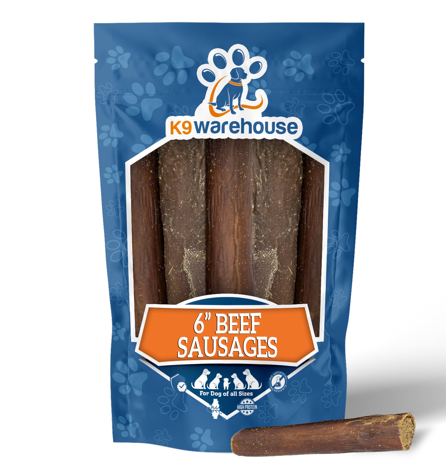 6” Beef Sausages - 6 Count - 6” Beef Sausages - 6 Count - K9warehouse.com