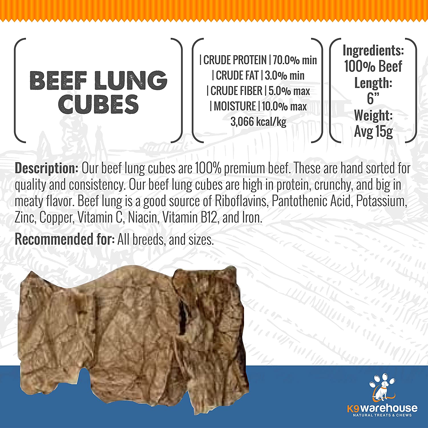 Beef Lung Chunks 5oz - Beef Lung Chunks 5oz - K9warehouse.com