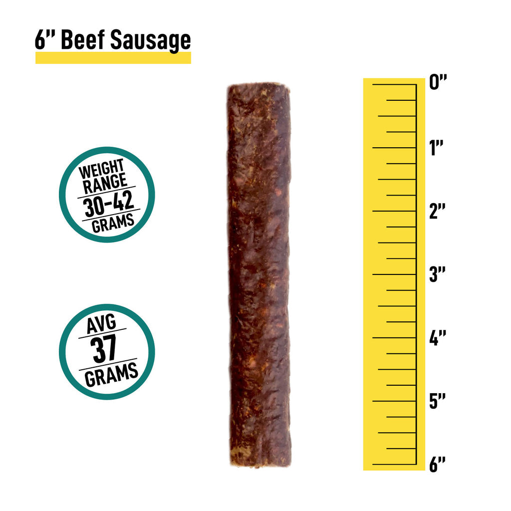 6” Beef Sausages - 6 Count - 6” Beef Sausages - 6 Count - K9warehouse.com