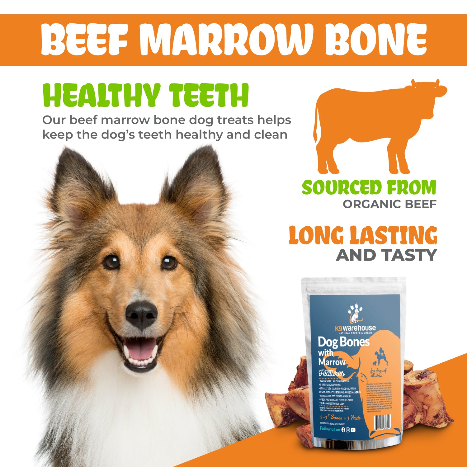 Bone For Dogs Lively Tails All-Natural USA Made Dog Treats (3